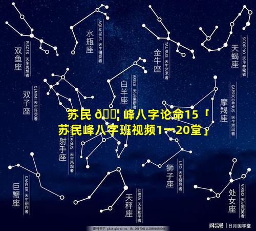 苏民 🐦 峰八字论命15「苏民峰八字班视频1一20堂」